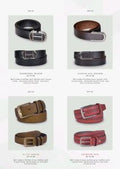 Designer leather belts